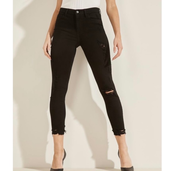 NWT Guess 1981 Destroyed High-Rise Skinny Jeans Size 29 or 30 - Picture 1 of 15